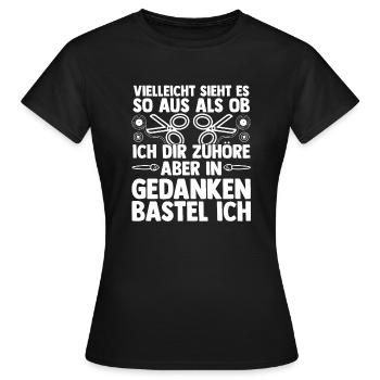 Bastler Basteln - Frauen T-Shirt - Schwarz - Vorne - AI Model Female 172 dark (172cm)
