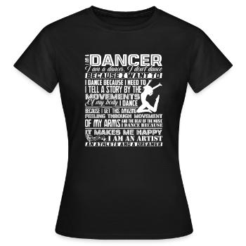 Dancer Proud To Be A Dancer - Women's T-Shirt - black - Front - AI Model Female 172 dark (172cm)