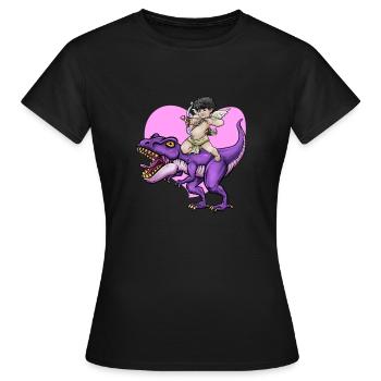 Cupid Armor T Rex Heart Valentinstag Cupid Rex - Frauen T-Shirt - Schwarz - Vorne - AI Model Female 172 dark (172cm)