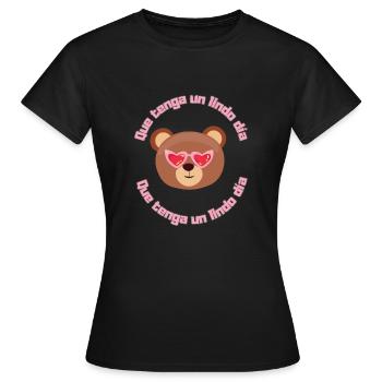 Bonne journée - T-shirt Femme - noir - Devant - AI Model Female 172 dark (172cm)