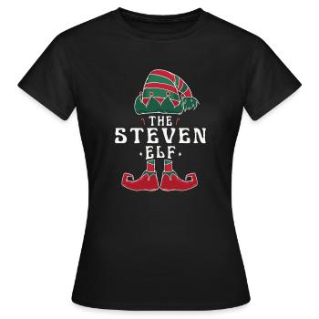 Steven Elf Family Matching Group Christmas Dad - Women's T-Shirt - black - Front - AI Model Female 172 dark (172cm)