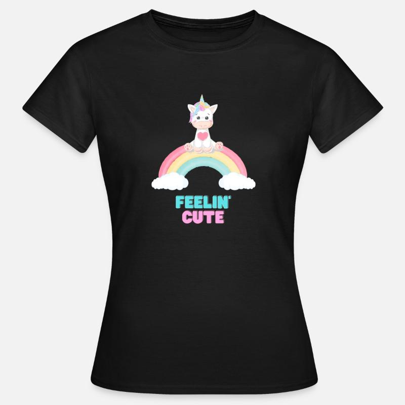 Unicorn on rainbow - Women's T-Shirt - black