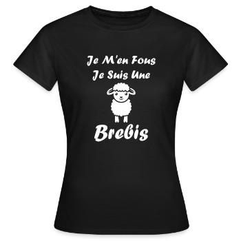 Bébé mouton petit brebis - T-shirt Femme - noir - Devant - AI Model Female 172 dark (172cm)