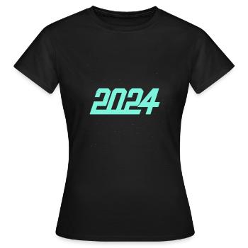 2024 - Frauen T-Shirt - Schwarz - Vorne - AI Model Female 172 dark (172cm)