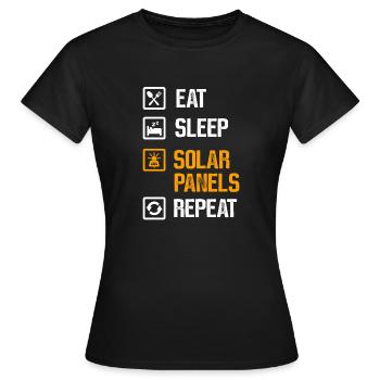 Panneau solaire Énergie solaire Énergie solaire - T-shirt Femme - noir - Devant - AI Model Female 172 dark (172cm)