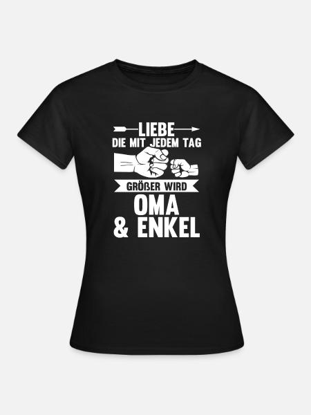 Oma Großmutter und Enkel - Frauen T-Shirt - Schwarz
