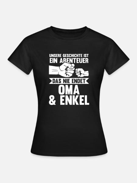 Oma Großmutter und Enkel - Frauen T-Shirt - Schwarz