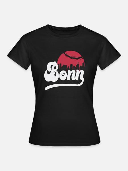 Baseball skyline Bonn - Frauen T-Shirt - Schwarz