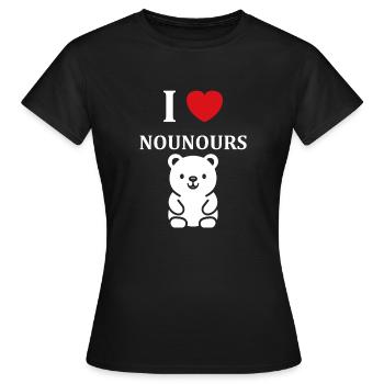 Ours en peluche petit nounours - T-shirt Femme - noir - Devant - AI Model Female 172 dark (172cm)