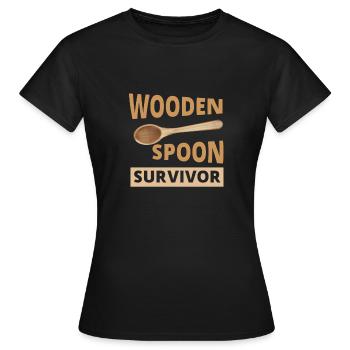 Wooden Spoon Survivor Big Wooden Spoon - Women's T-Shirt - black - Front - AI Model Female 172 dark (172cm)