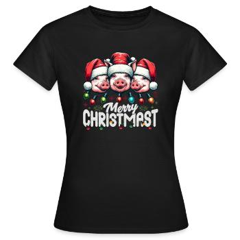 MERRY ChristMAST - Christmas Roast Food Meal - Women's T-Shirt - black - Front - AI Model Female 172 dark (172cm)