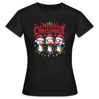 MERRY ChristMAST - Christmas Goose Holiday Dinner - Women's T-Shirt - black - Front - AI Model Female 172 dark (172cm)