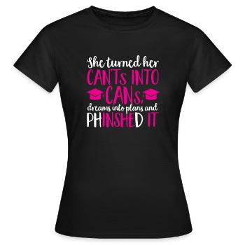 Doctorat Diplôme d’études supérieures Doctorat Doctorat - T-shirt Femme - noir - Devant - AI Model Female 172 dark (172cm)