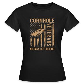 Cornhole Veteran - No Sack Left Behind - Women's T-Shirt - black - Front - AI Model Female 172 dark (172cm)