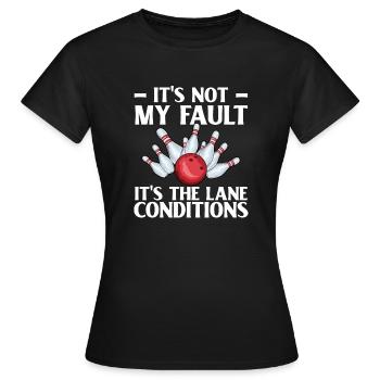 Drôle Bowling Bowler Équipe Bowling Piste De Rechange - T-shirt Femme - noir - Devant - AI Model Female 172 dark (172cm)