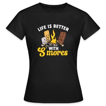 S'more Campfire Marshmallow Camping - T-shirt Femme - noir - Devant - AI Model Female 172 dark (172cm)