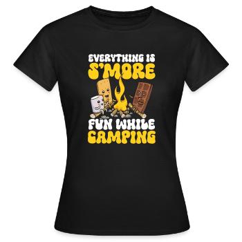 S'more Campfire Marshmallow Camping - T-shirt Femme - noir - Devant - AI Model Female 172 dark (172cm)