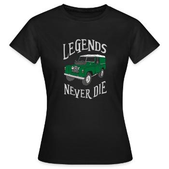 LR Series 2 Landy, Land - Rover - Classic Motif (g) - Women's T-Shirt - black - Front - AI Model Female 172 dark (172cm)