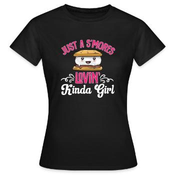 S'more Campfire Marshmallow Camping - T-shirt Femme - noir - Devant - AI Model Female 172 dark (172cm)