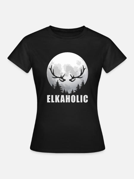 Elchjagd Elkaholic Jäger - Frauen T-Shirt - Schwarz
