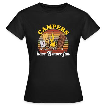 S'more Campfire Marshmallow Camping - T-shirt Femme - noir - Devant - AI Model Female 172 dark (172cm)