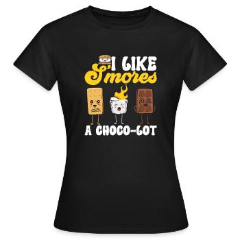 S'more Campfire Marshmallow Camping - T-shirt Femme - noir - Devant - AI Model Female 172 dark (172cm)