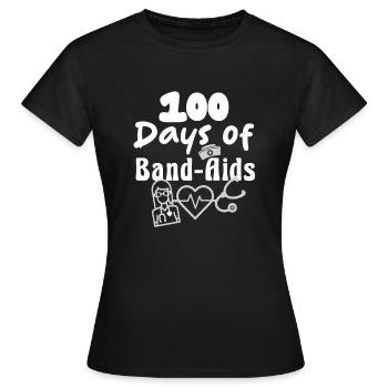 School of Nursing 100 Days of Band-Aids - Women's T-Shirt - black - Front - AI Model Female 172 dark (172cm)