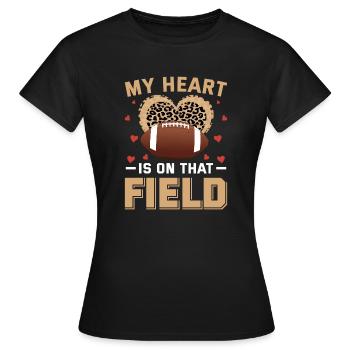 Mein Herz hängt an diesem Fußballplatz für America - Frauen T-Shirt - Schwarz - Vorne - AI Model Female 172 dark (172cm)