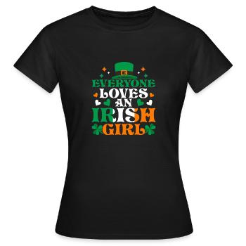 Tout le monde aime une fille irlandaise - T-shirt Femme - noir - Devant - AI Model Female 172 dark (172cm)