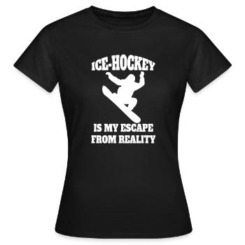 Eishockey Hockeyfan Eishockeyspieler Eishockeyteam - Frauen T-Shirt - Schwarz - Vorne - AI Model Female 172 dark (172cm)