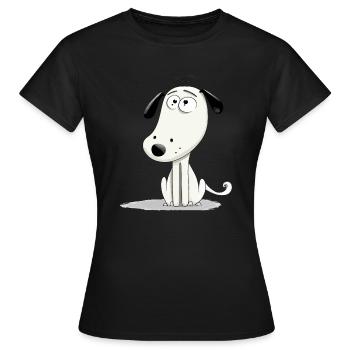Okô le chien sceptique - T-shirt Femme - noir - Devant - AI Model Female 172 dark (172cm)