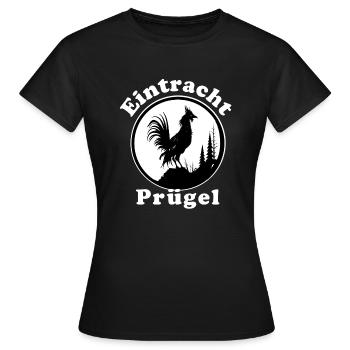 Fußball Fun Trikot "Eintracht Prügel" - Frauen T-Shirt - Schwarz - Vorne - AI Model Female 172 dark (172cm)