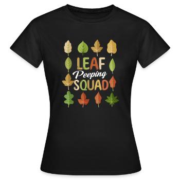 Leaf Peeping Squad Autumn Leaf Peeper - Frauen T-Shirt - Schwarz - Vorne - AI Model Female 172 dark (172cm)