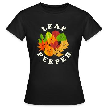 Leaf Peeper Tree Leaves Collector Autumn Season - Frauen T-Shirt - Schwarz - Vorne - AI Model Female 172 dark (172cm)