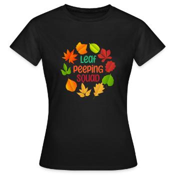 Leaf Peeping Squad Autumn Leaf Peeper - Frauen T-Shirt - Schwarz - Vorne - AI Model Female 172 dark (172cm)