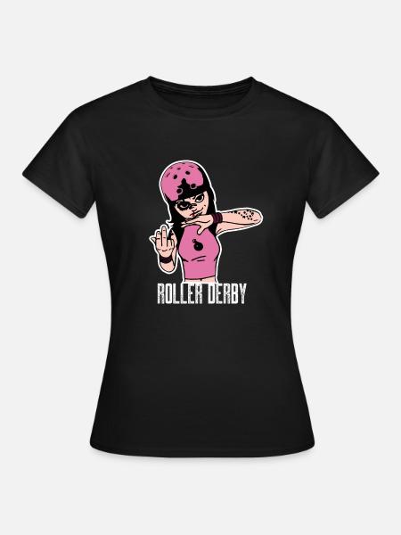Roller Derby Skater Girl Rollerblading Inline - T-shirt dam - svart