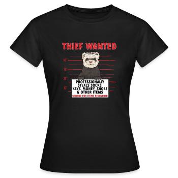 Furet, propriétaire de furet - T-shirt Femme - noir - Devant - AI Model Female 172 dark (172cm)