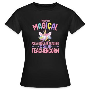Teachercorn comme un professeur tuteur normal - T-shirt Femme - noir - Devant - AI Model Female 172 dark (172cm)