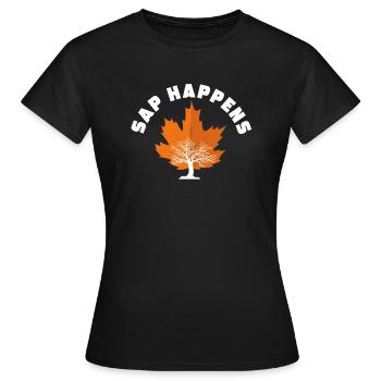 Sirop d’érable arbre tapotement drôle automne - T-shirt Femme - noir - Devant - AI Model Female 172 dark (172cm)