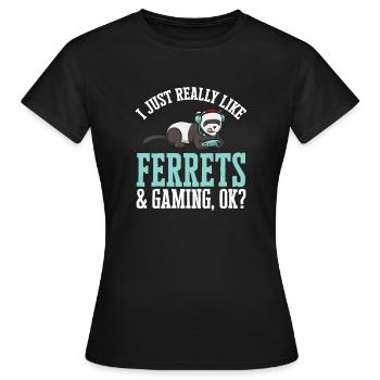 Ferret Owner Ferret - Women's T-Shirt - black - Front - AI Model Female 172 dark (172cm)