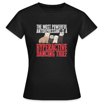 Furet, propriétaire de furet - T-shirt Femme - noir - Devant - AI Model Female 172 dark (172cm)