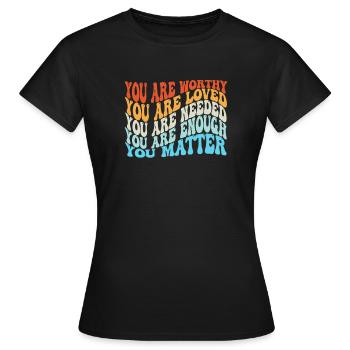 Dépression et conscience bipolaire : - T-shirt Femme - noir - Devant - AI Model Female 172 dark (172cm)