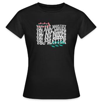 Depression und bipolares Bewusstsein: - Frauen T-Shirt - Schwarz - Vorne - AI Model Female 172 dark (172cm)