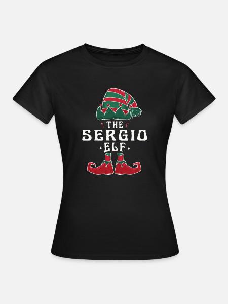 Sergio Elf Familia Emparejamiento Grupo Navidad Mamá - Camiseta mujer - negro