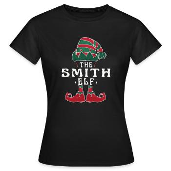Smith Elf Familie Passende Gruppe Weihnachten Mama Papa - Frauen T-Shirt - Schwarz - Vorne - AI Model Female 172 dark (172cm)