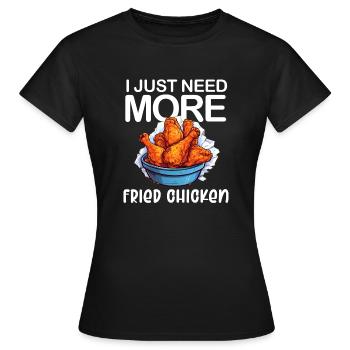 Amateur d’ailes de poulet frites au poulet et aux gaufres - T-shirt Femme - noir - Devant - AI Model Female 172 dark (172cm)