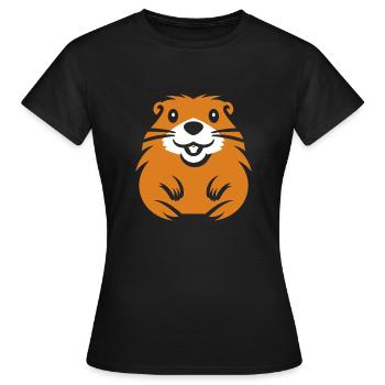 Simple Marmotte - T-shirt Femme - noir - Devant - AI Model Female 172 dark (172cm)