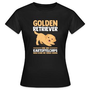 Hund Golden Retriever - Frauen T-Shirt - Schwarz - Vorne - AI Model Female 172 dark (172cm)