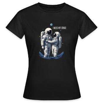 Verliebtes Astronautenpaar - Frauen T-Shirt - Schwarz - Vorne - AI Model Female 172 dark (172cm)