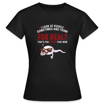 Gens Le Sperme Qui A Gagné Adulte Humour Sarcastique - T-shirt Femme - noir - Devant - AI Model Female 172 dark (172cm)